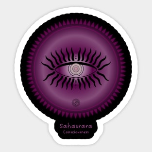 Third Eye, Meditative. Sahasrara, Consciousness. Crown Chakra. Sticker